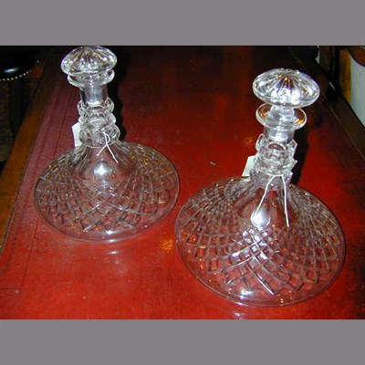 Lot 261 - Pair of Georgian Style Cut Glass Decanters