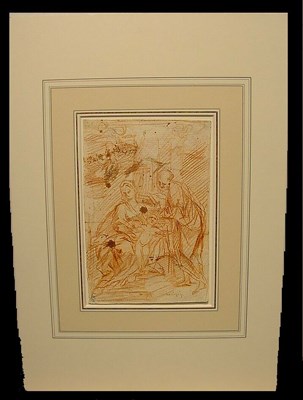 Lot 61 - Bolognese School HOLY FAMILY Red chalk 9 1/4 x...