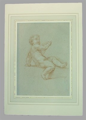 Lot 63 - Roman School CHILD Red chalk on blue paper 16...