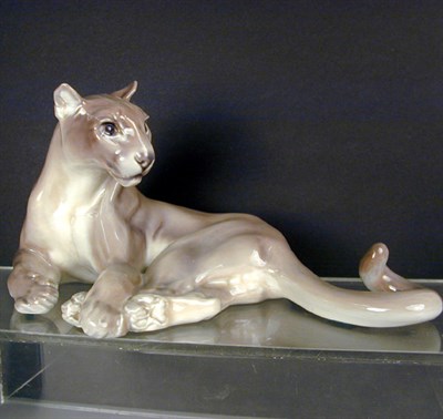 Lot 785 - Danish Porcelain Figure of a Mountain Lion