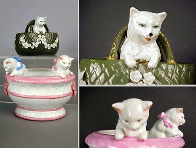 Lot 803 - Two German Porcelain Baskets Each molded as a...