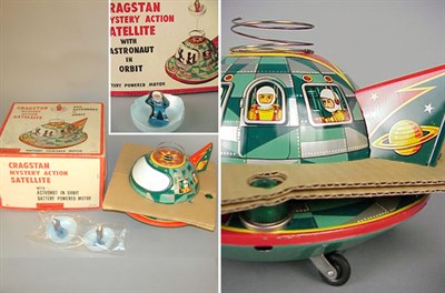 Lot 828 - Cragstan Mystery Action Satellite Tin Toy in Box