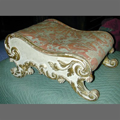 Lot 250 - Continental Rococo Painted and Parcel Gilt...
