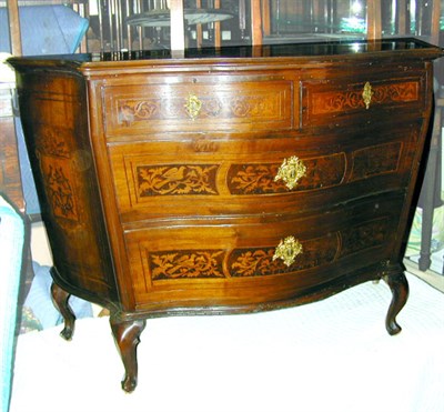 Lot 234 - Italian Rococo Marquetry Inlaid Walnut Commode...