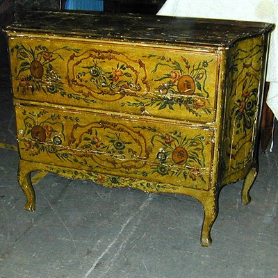 Lot 180 - Italian Rococo Painted Commode The shaped...
