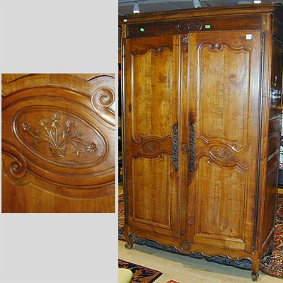 Lot 341 - Provincial Louis XV Walnut Armoire 18th...