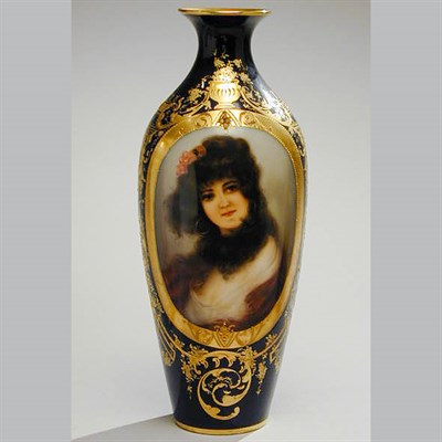 Lot 447 - Vienna Style Porcelain Vase Of ovoid form,...