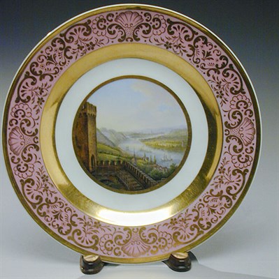 Lot 471 - KPM Porcelain Plate Depicting a river scene...