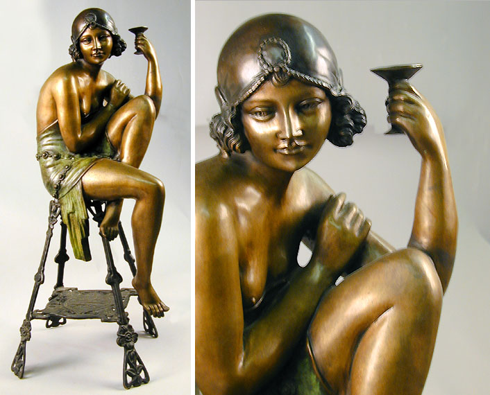 Lot 171 - Art Deco Style Bronze Sculpture Depicting a...