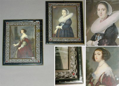 Lot 599 - Two Portrait Miniatures Each depicting an...