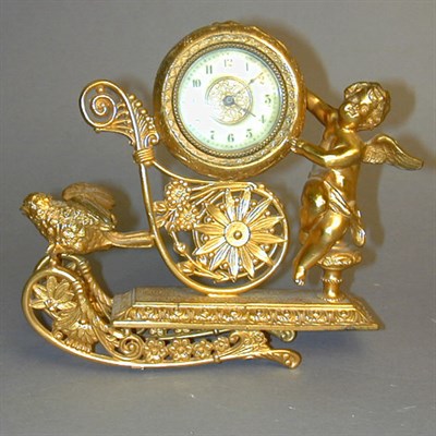 Lot 669 - Louis XV Style Gilt-Metal Mantle Clock The...