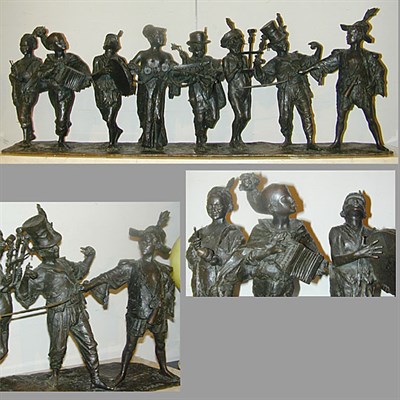 Lot 276 - Bronze Sculpture Depicting a procession of...