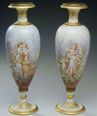Lot 244 - Pair of Sevres Style Porcelain Vases Each of...