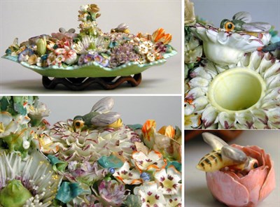 Lot 637 - German Porcelain Double Inkstand Formed as a...