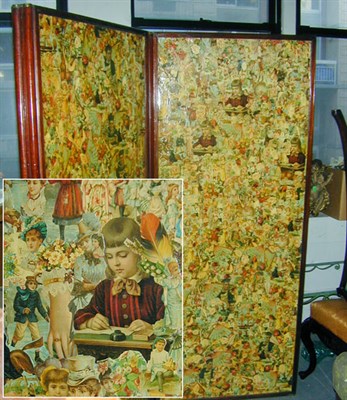 Lot 393 - Victorian Mahogany Three-Fold Screen Each...