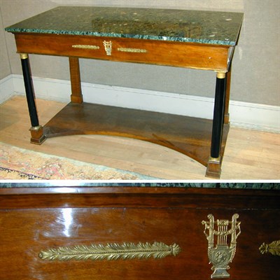 Lot 527 - Empire Marble Top Gilt-Bronze Mounted Mahogany...