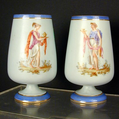 Lot 857 - Pair of Continental Porcelain Vases with...