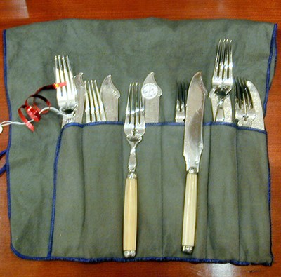 Lot 861 - French Silver Plated and Bone Twelve-Piece...