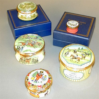 Lot 862 - Group of Five Battersea Enamel Boxes