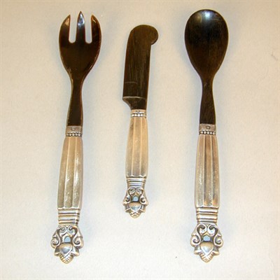 Lot 863 - Georg Jensen Sterling Silver Handled...