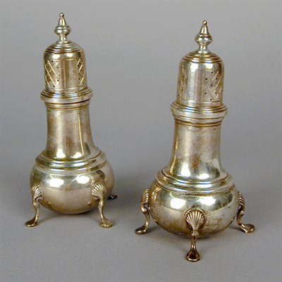 Lot 876 - Pair of Sterling Silver Casters Total...