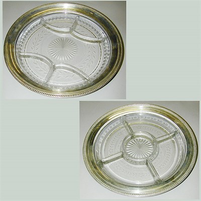Lot 878 - Two Sterling Silver Rimmed Cut Glass Dishes