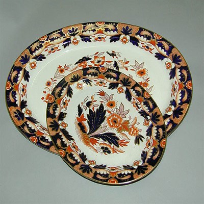 Lot 879 - Group of Three English Imari Pattern Stoneware...