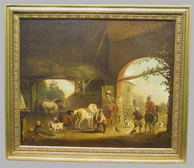 Lot 76 - Manner of Philips Wouwerman BARN INTERIOR...