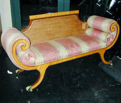 Lot 451 - Regency Style Part Ebonized Satinwood Settee