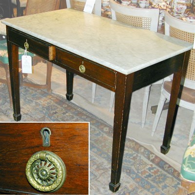 Lot 303 - Regency Style Marble Top Mahogany Side Table
