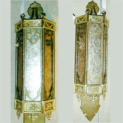 Lot 448 - Pair of Gothic Revival Gilt-Metal and Mica...