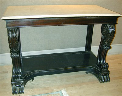Lot 489 - Regency Style Marble Top Mahogany Console
