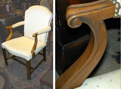 Lot 339 - Pair of Georgian Style Upholstered Mahogany...