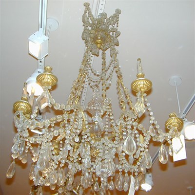 Lot 440 - Louis XV Style Gilt-Bronze and Cut Glass Eight-...