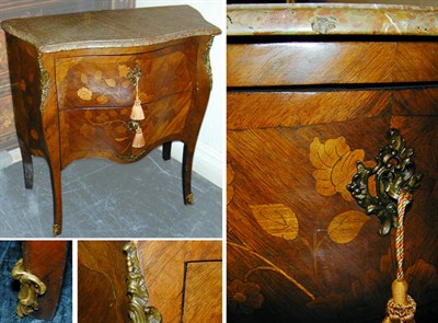 Lot 384 - Louis XV Style Marquetry Commode The shaped...