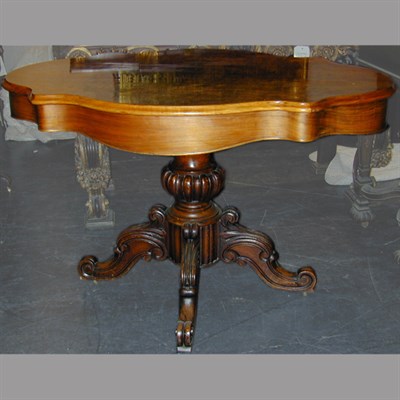 Lot 659 - Victorian Burl-Wood Center Table The shaped...