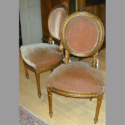 Lot 268 - Pair of Louis XV Style Gilt Carved Wood Side...