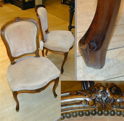 Lot 262 - Pair of Louis XV Style Carved Beechwood Side...