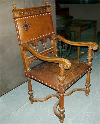 Lot 546 - Renaissance Revival Carved Walnut Armchair...