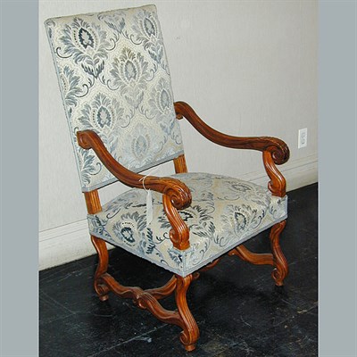 Lot 164 - Baroque Style Upholstered Walnut Armchair
