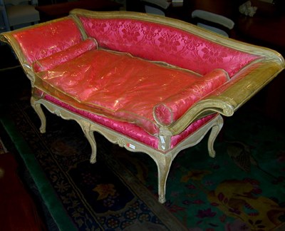 Lot 621 - Rococo Style Painted Wood Settee With flaring...