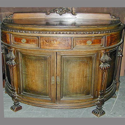Lot 662 - Baroque Style Walnut Server The demilune top...