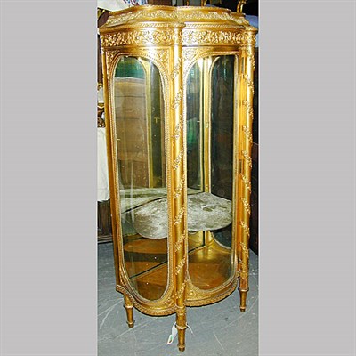 Lot 660 - Louis XVI Style Gilt-Wood Vitrine Of lobed...