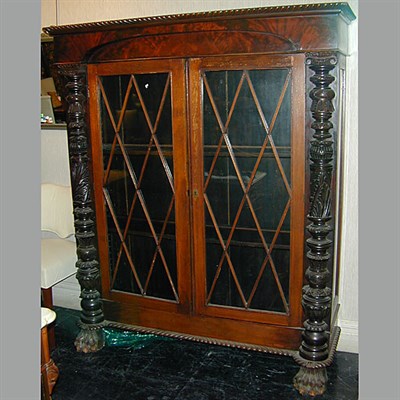 Lot 579 - Victorian Mahogany Bookcase The two glazed...
