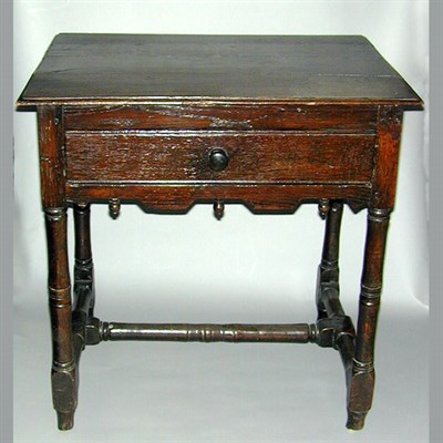 Lot 182 - Charles II Oak Side Table Late 17th century...