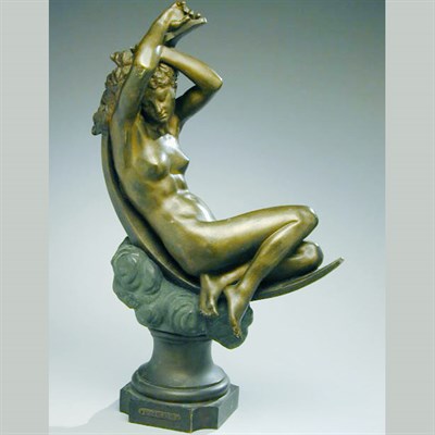 Lot 512 - Bronze Sculpture Phebe Depicting a nude in a...