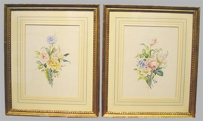 Lot 15 - British School 20th Century FLORAL STILL LIFES:...