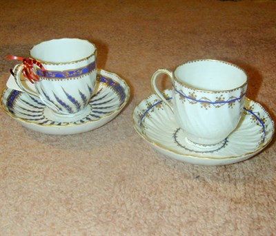 Lot 887 - Two Derby Porcelain Cups and Saucers