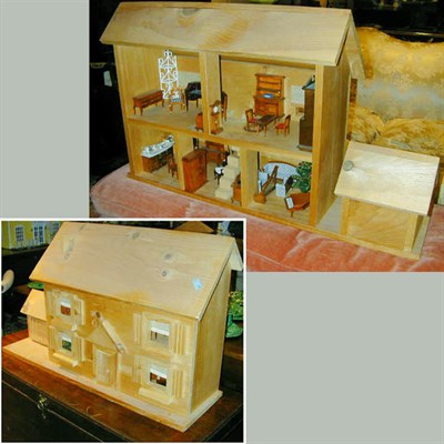 Lot 837 - Pine Doll House with Garage Together with a...