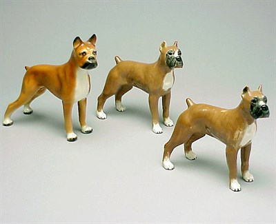 Lot 7 - Group of Three Porcelain Figures of Boxers...